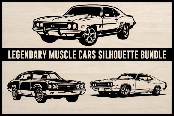 Download Legendary Muscle Cars SVG Silhouettes - Premium Bundle
