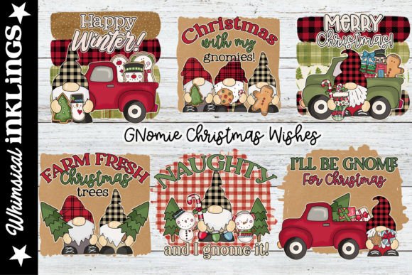 Download Gnomie Christmas Wishes Sublimation Set - Christmas wishes Collection