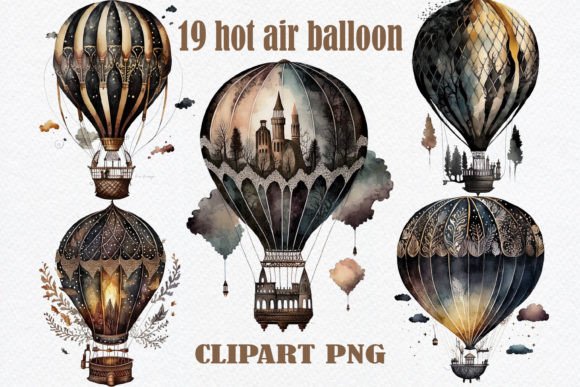 Download Dark Academia Hot Air Balloon Clipart - Balloon clipart Collection
