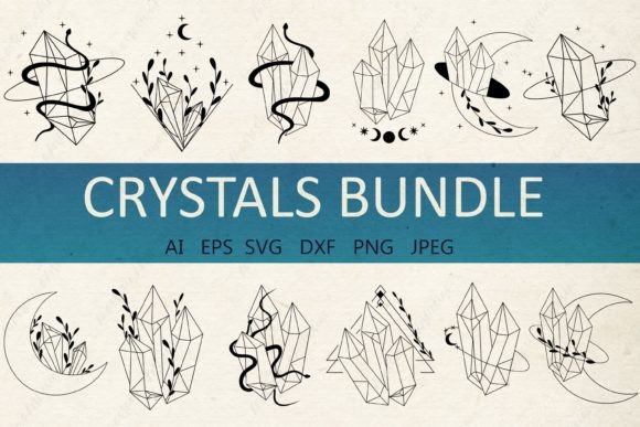 Download Crystals Moon Svg, Mystical Svg Bundle - Mystical svg bundle Collection