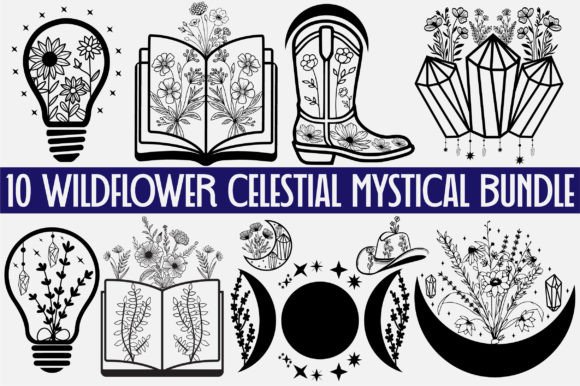 Download Wildflower Celestial Mystical SVG Bundle - Premium Resources