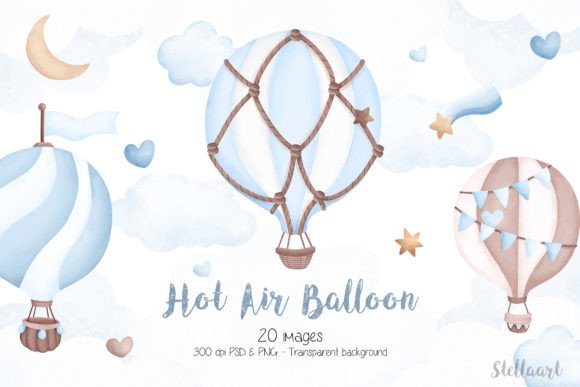 Download Blue Hot Air Balloon Clipart - Balloon clipart Collection