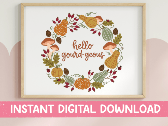 Download Hello Gourd-geous Fall Wreath Design - Fall Collection