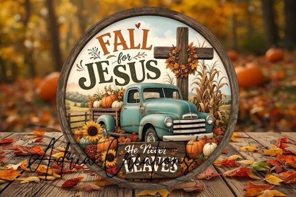 Download Fall for Jesus Door Sign, Autumn Wreath - Fall Collection