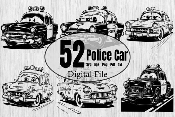 Download Funny Police Car Vector Files Bundle - Vector files Collection